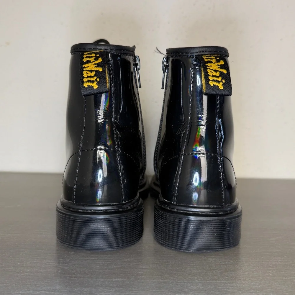 Dr. Martens 1460 J Patent Iridiscent Black Boots Junior Size 4 US Men 5 US Women